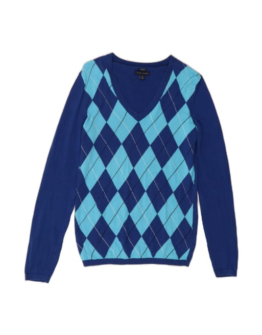 Vintage Tommy Hilfiger V-neck Jumper Sweater UK 10 Small In Blue