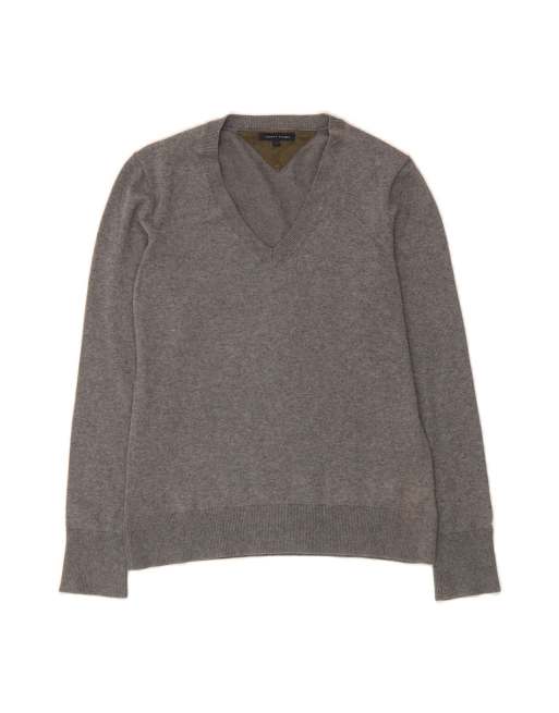 Vintage Tommy Hilfiger V-neck Jumper Sweater UK 14 Large In Grey