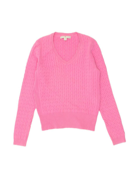 Vintage Tommy Hilfiger V-neck Jumper Sweater UK 14 Large In Pink - view 1