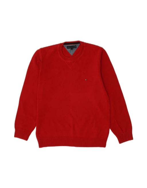 Vintage Tommy Hilfiger V-neck Jumper Sweater UK 18 XL In Red