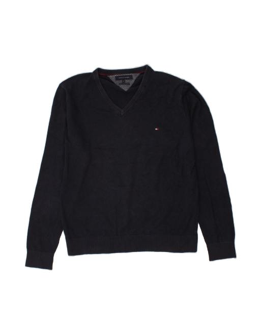 Vintage Tommy Hilfiger V-neck Jumper Sweater UK 20 2XL In Blue