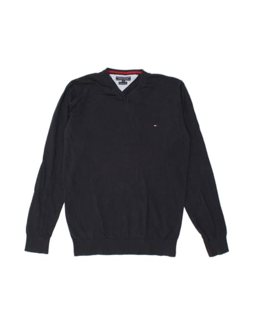 Vintage Tommy Hilfiger V-neck Jumper Sweater XL In Blue