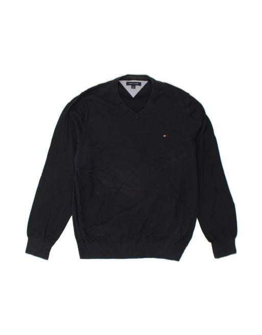 Vintage Tommy Hilfiger V-neck Jumper Sweater XL In Blue
