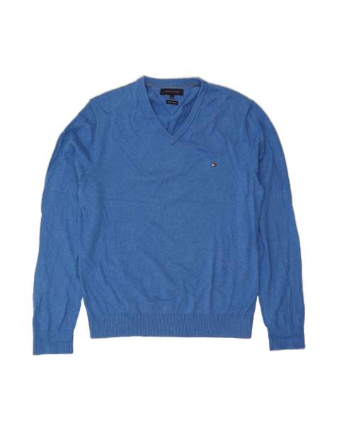 Vintage Tommy Hilfiger V-neck Jumper Sweater XL In Blue - view 1