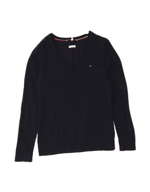 Vintage Tommy Hilfiger V-neck Jumper Sweater XS In Blue