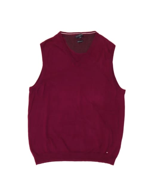 Vintage Tommy Hilfiger Vest Tank Top UK 18 XL In Maroon
