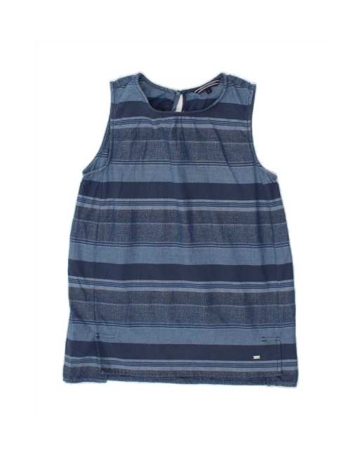 Vintage Tommy Hilfiger Vest Top Us 2 XS In Blue Striped