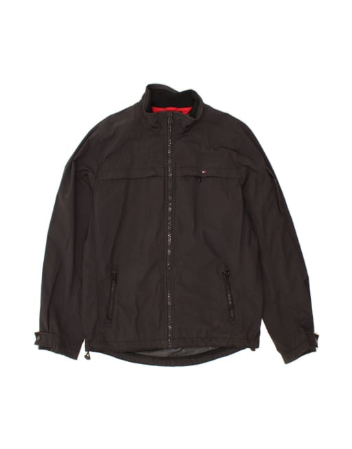 Vintage Tommy Hilfiger Windbreaker Jacket UK 40 Large In Black