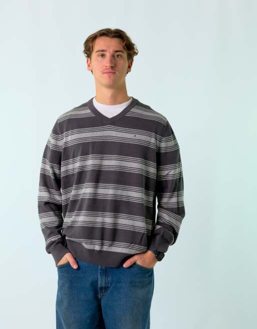 Vintage Tommy Hilfiger XL Knit Jumper Charcoal Grey