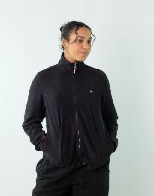 Vintage Tommy Hilfiger XL Knit Sweatshirt Black Zip Up