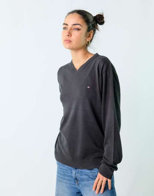 Vintage Tommy Hilfiger XL Knit Sweatshirt Black