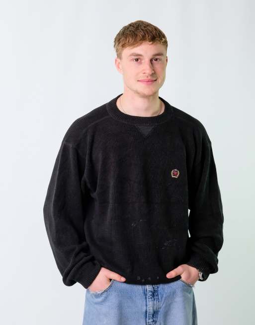 Vintage Tommy Hilfiger XL Knit Sweatshirt Black