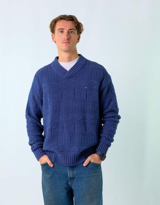 Vintage Tommy Hilfiger XL Knit Sweatshirt Blue