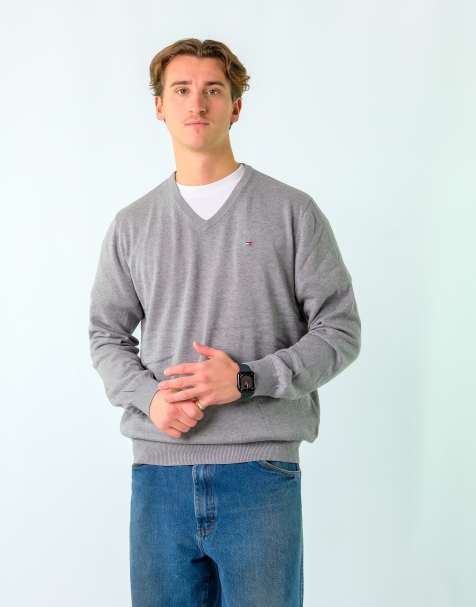 Vintage Tommy Hilfiger XL Knit Sweatshirt Charcoal Grey - view 1