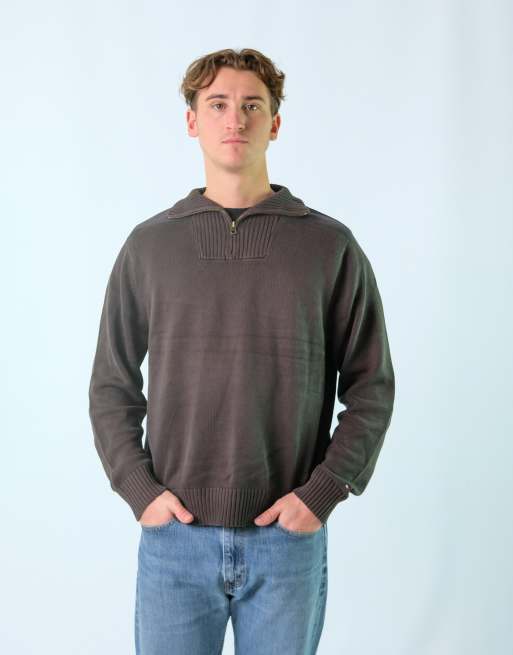 Vintage Tommy Hilfiger XL Knit Sweatshirt Charcoal Grey