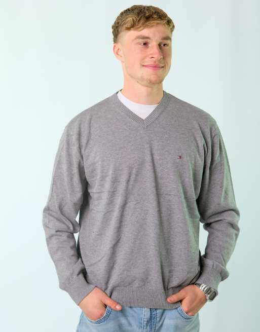 Vintage Tommy Hilfiger XL Knit Sweatshirt Grey