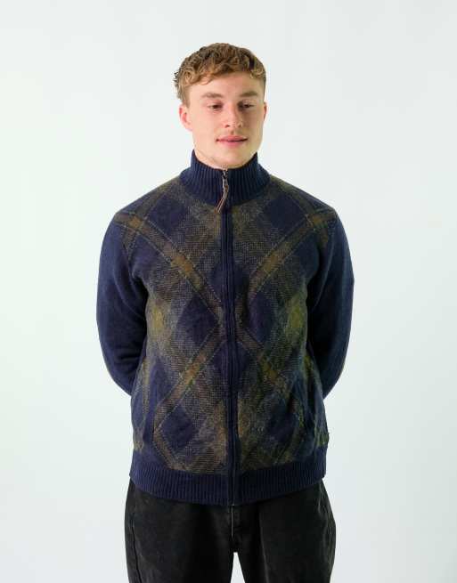 Vintage Tommy Hilfiger XL Knit Sweatshirt Navy Blue Zip Up