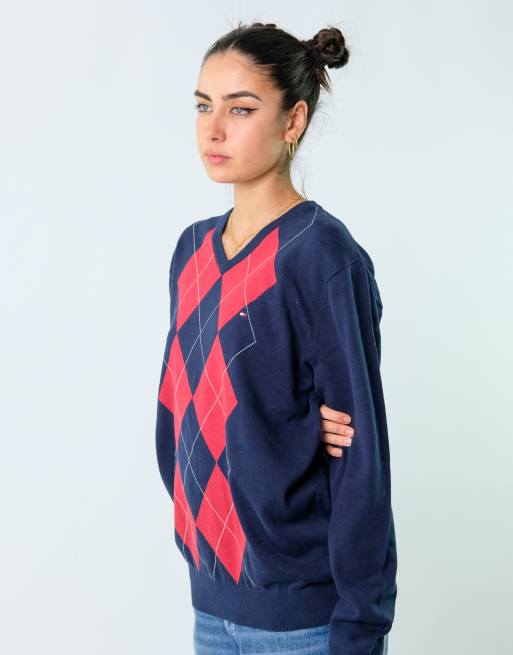 Vintage Tommy Hilfiger XL Knit Sweatshirt Navy Blue