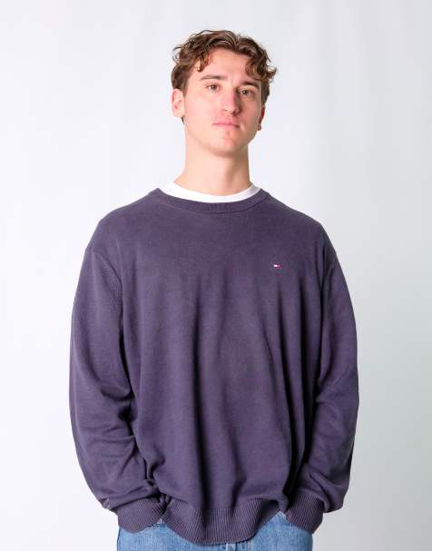 Vintage Tommy Hilfiger XL Knit Sweatshirt Navy Blue - view 1