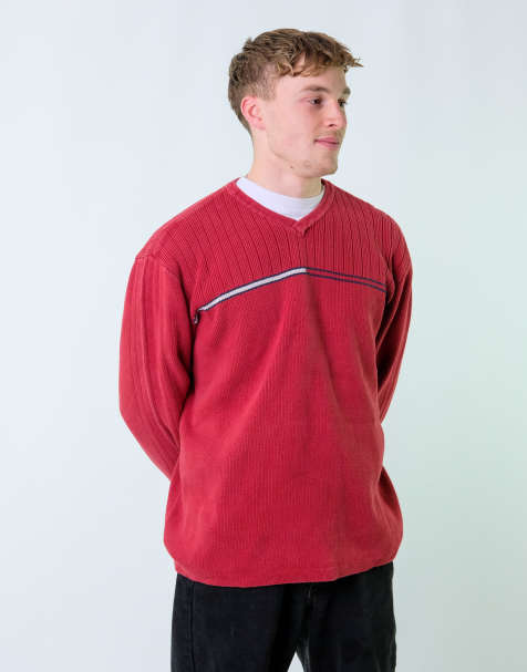 Vintage Tommy Hilfiger XL Knit Sweatshirt Red - view 1