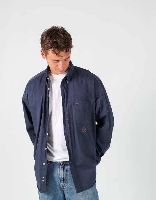 Vintage Tommy Hilfiger xl long sleeve shirt in navy blue