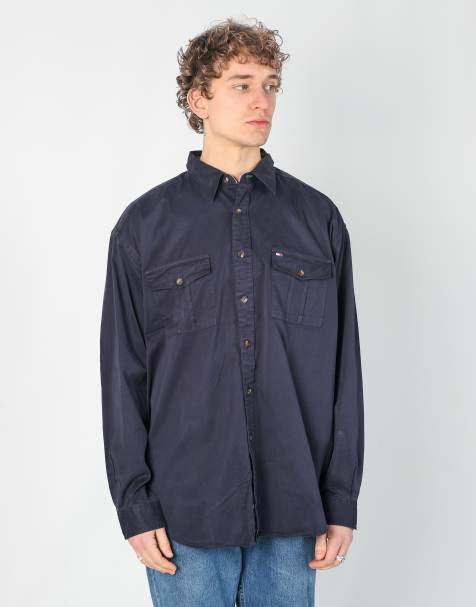 Vintage Tommy Hilfiger xl long sleeve shirt in navy blue - view 1