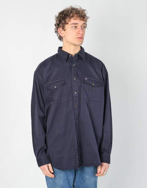 Vintage Tommy Hilfiger xl long sleeve shirt in navy blue