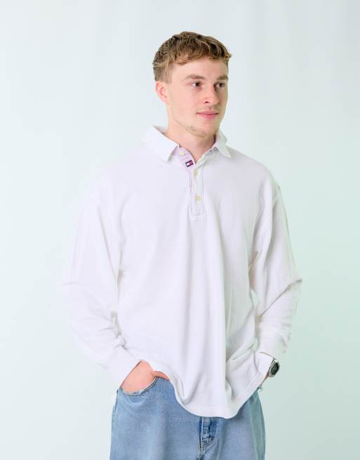 Vintage Tommy Hilfiger XL Long Sleeve Shirt White Polo
