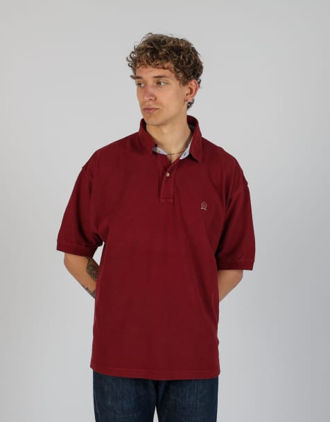 Vintage Tommy Hilfiger xl polo shirt in burgundy red - view 1