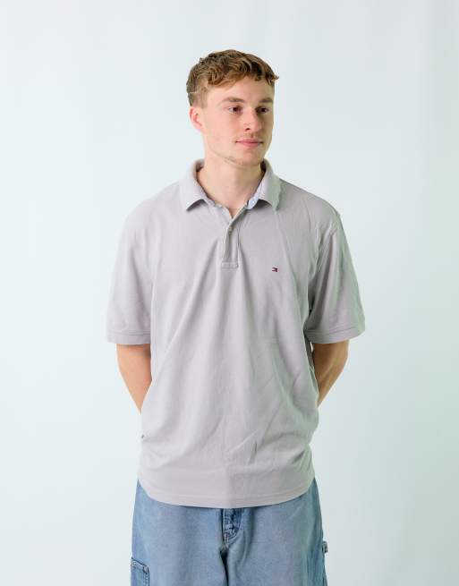 Vintage Tommy Hilfiger XL T-Shirt Light Grey Polo