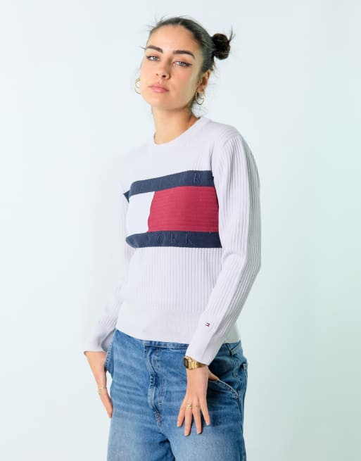 Vintage Tommy Hilfiger XS Knit Sweatshirt Ivory