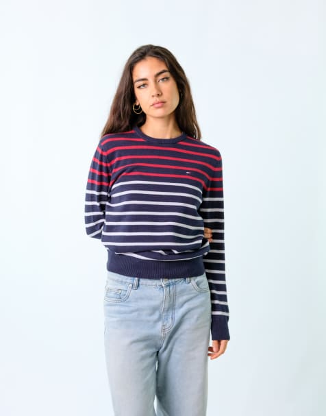 Vintage Tommy Hilfiger XS Knit Sweatshirt Jacket Navy Blue - view 1