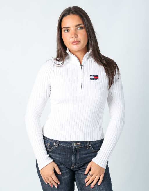 Vintage Tommy Hilfiger XS knitted top in ivory