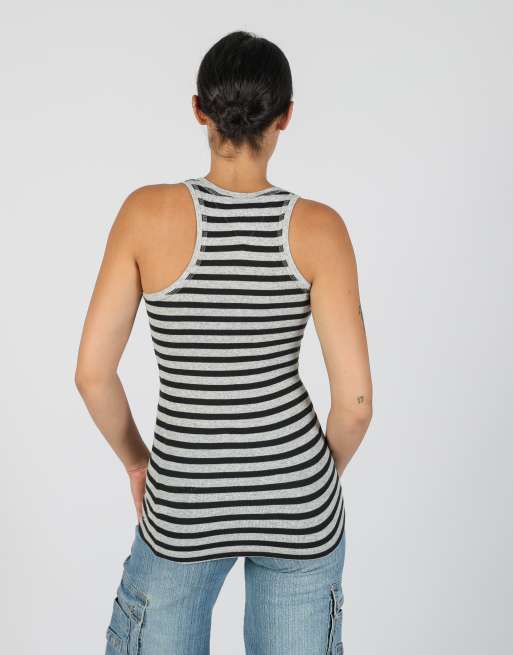 Vintage Tommy Hilfiger XS woven vest in light grey, 2 of 4