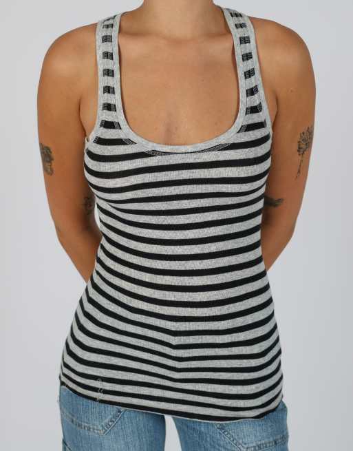 Vintage Tommy Hilfiger XS woven vest in light grey, 4 of 4
