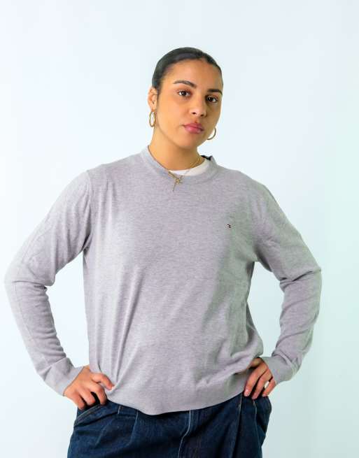 Vintage Tommy Hilfiger XXL Knit Jumper Light Grey