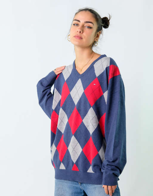 Vintage Tommy Hilfiger XXL Knit Sweatshirt Navy Blue
