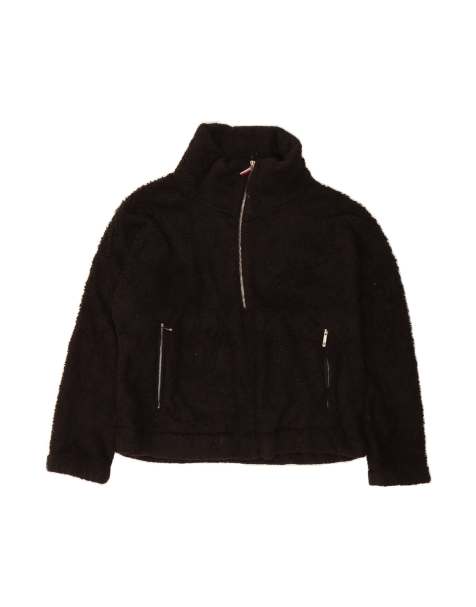 Vintage Tommy Hilfiger Zip Neck Fleece Jumper UK 16 Large In Black - view 1