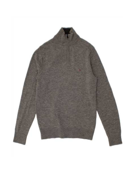 Vintage Tommy Hilfiger Zip Neck Jumper Sweater Small In Grey - view 1