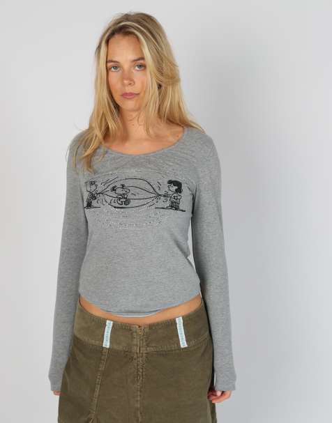Vintage Toons S long sleeve top in grey - view 1