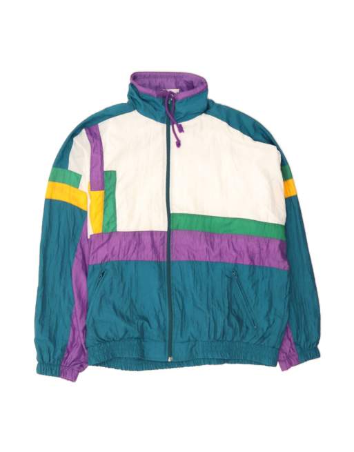 Vintage Tracksuit Top Jacket 2XL In Blue Colourblock