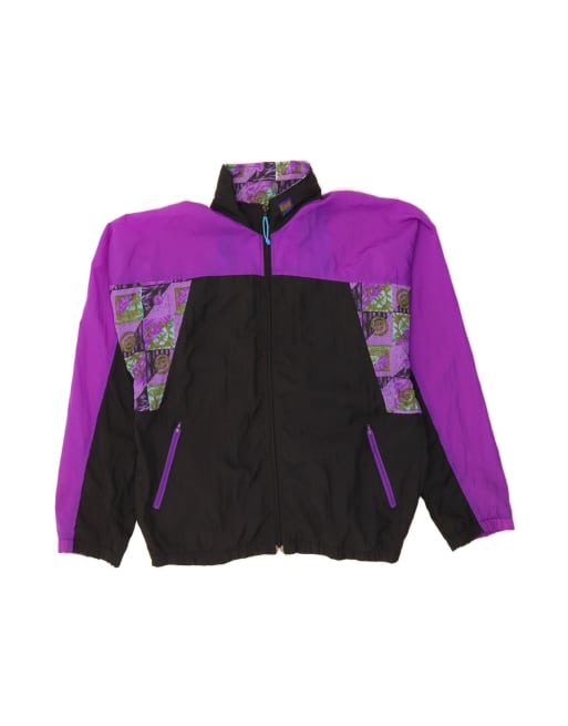 Vintage Tracksuit Top Jacket Large In Purple Colourblock