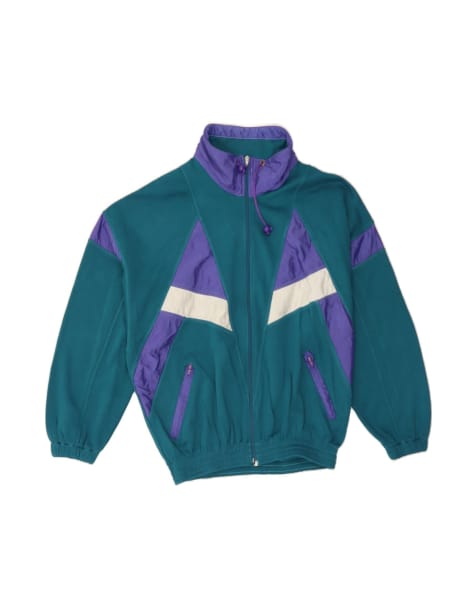 Vintage Tracksuit Top Jacket Large In Turquoise Colourblock - view 1