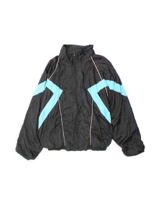 Vintage Tracksuit Top Jacket Medium In Black Colourblock