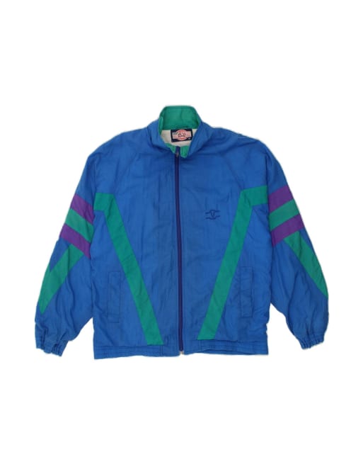 Vintage Tracksuit Top Jacket Medium In Blue Colourblock