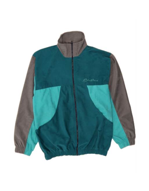 Vintage Tracksuit Top Jacket Small In Turquoise Colourblock