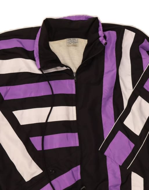 Vintage Tracksuit Top Jacket UK 38/39 Medium In Black Colourblock, 3 of 4