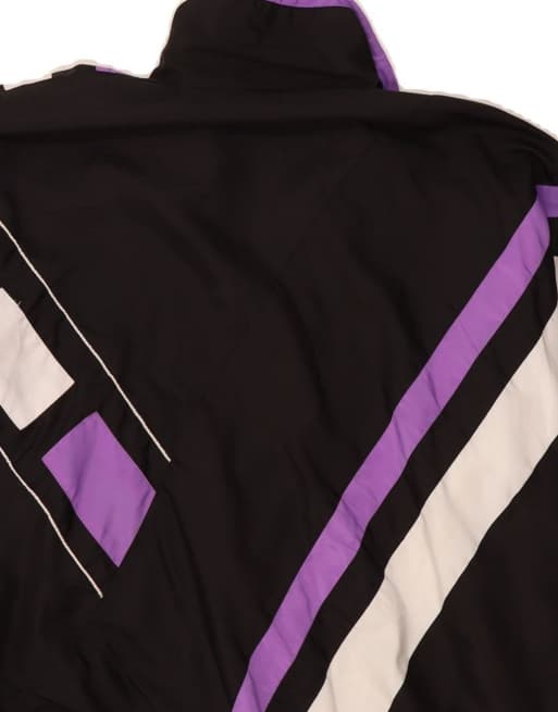 Vintage Tracksuit Top Jacket UK 38/39 Medium In Black Colourblock, 4 of 4