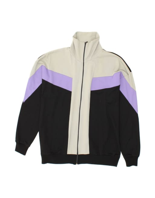Vintage Tracksuit Top Jacket XL In Black Colourblock