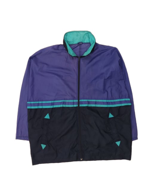 Vintage Tracksuit Top Jacket XL In Purple Colourblock